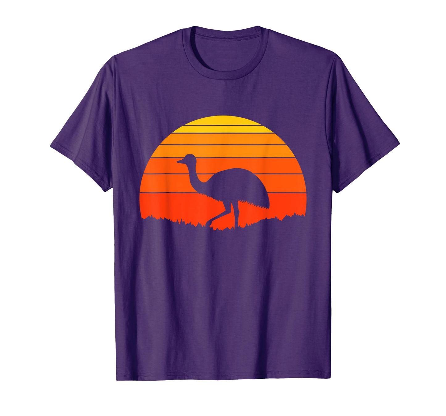 Emu Retro Sunset Nature Wildlife Animal Lover T-Shirt