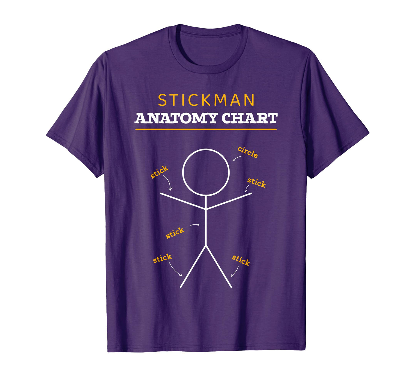 Stick Figures Anatomy Chart Funny Anatomist Stickman Anatomy T-Shirt
