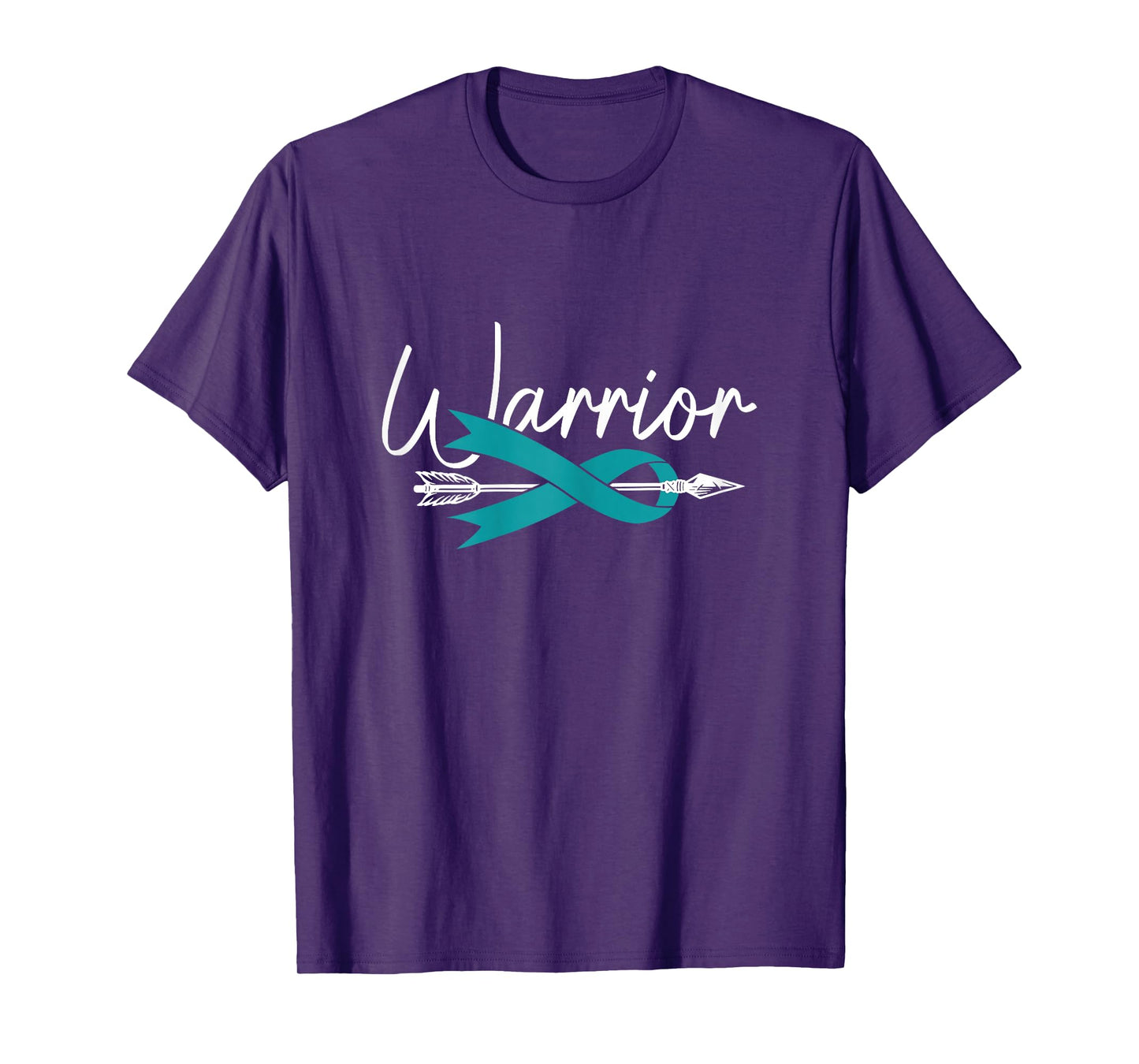 Ovarian Cancer Awareness Month Woman Teal Ribbon Warrior T-Shirt