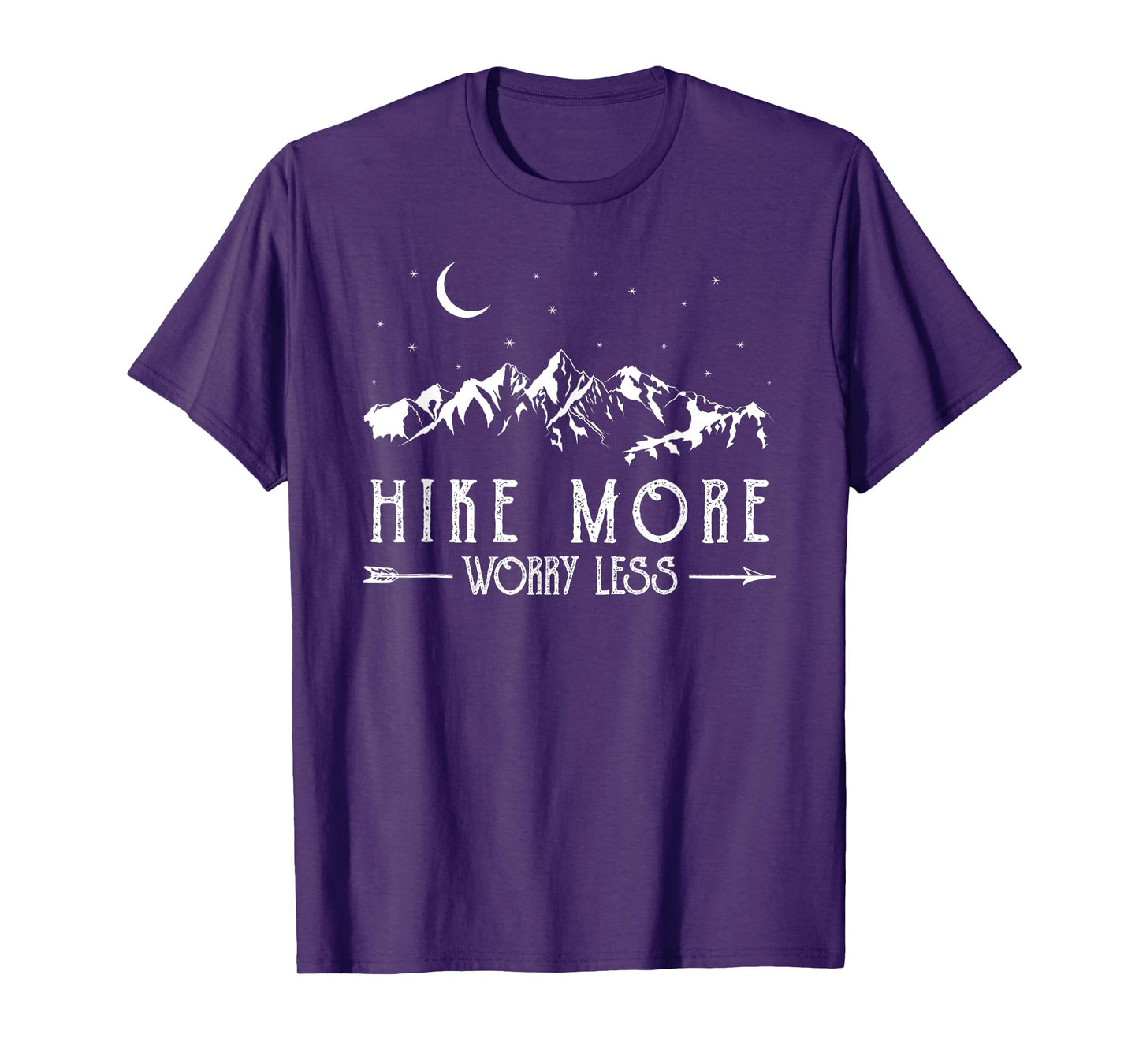 Hike More Worry Less Funny Nature Lovers Hiking Mountains T-Shirt
