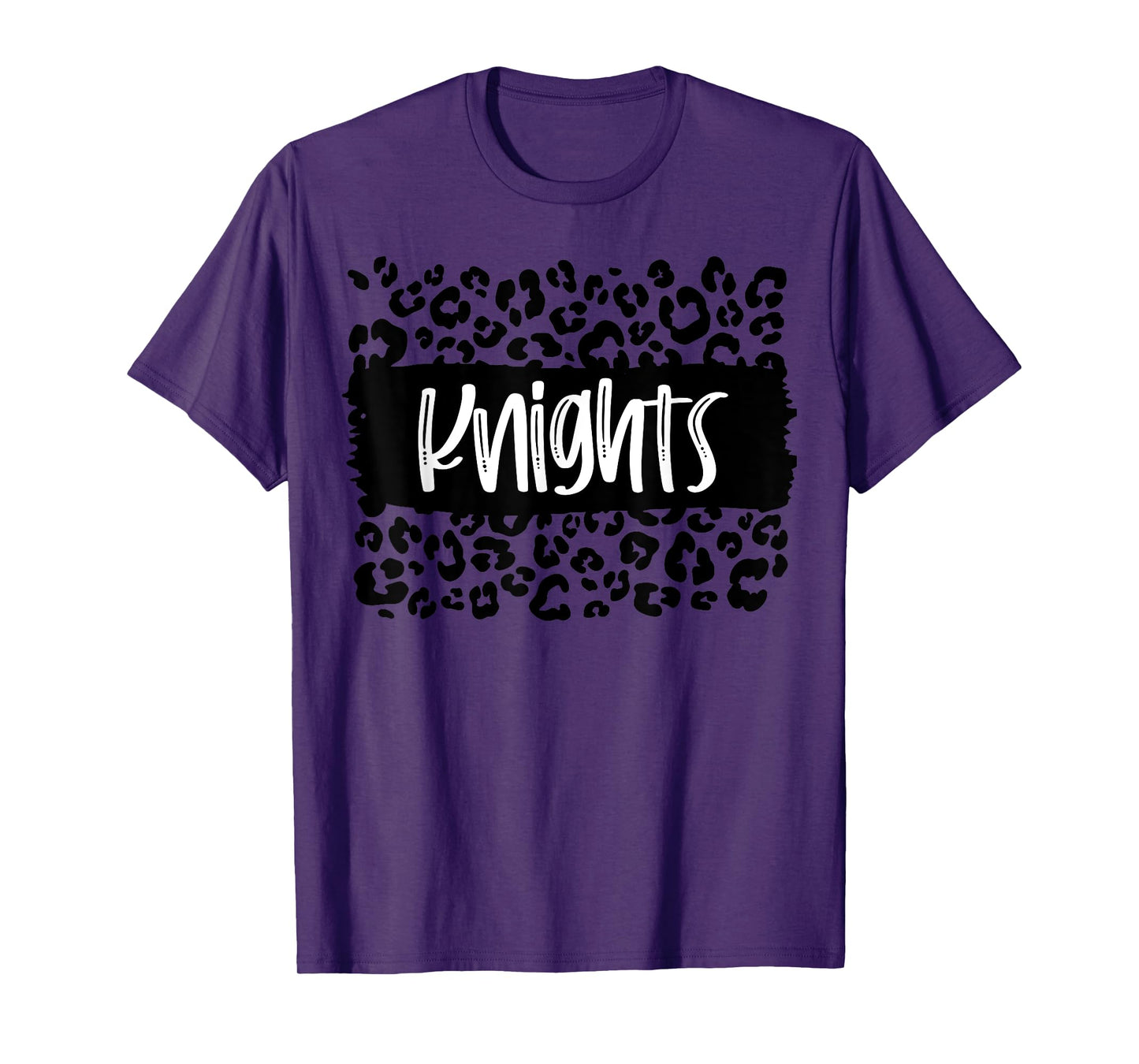 Knights Team Mascot School Spirit Game Night Leopard Print T-Shirt