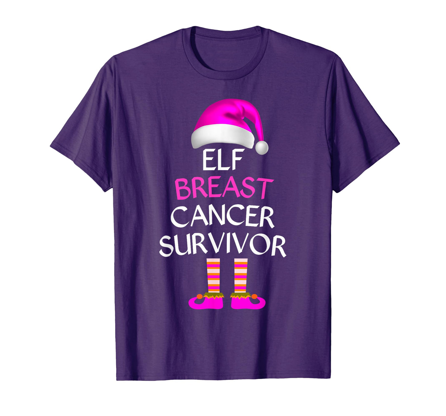 Survivor Breast Cancer Awareness Elf Breast Cancer Awareness T-Shirt