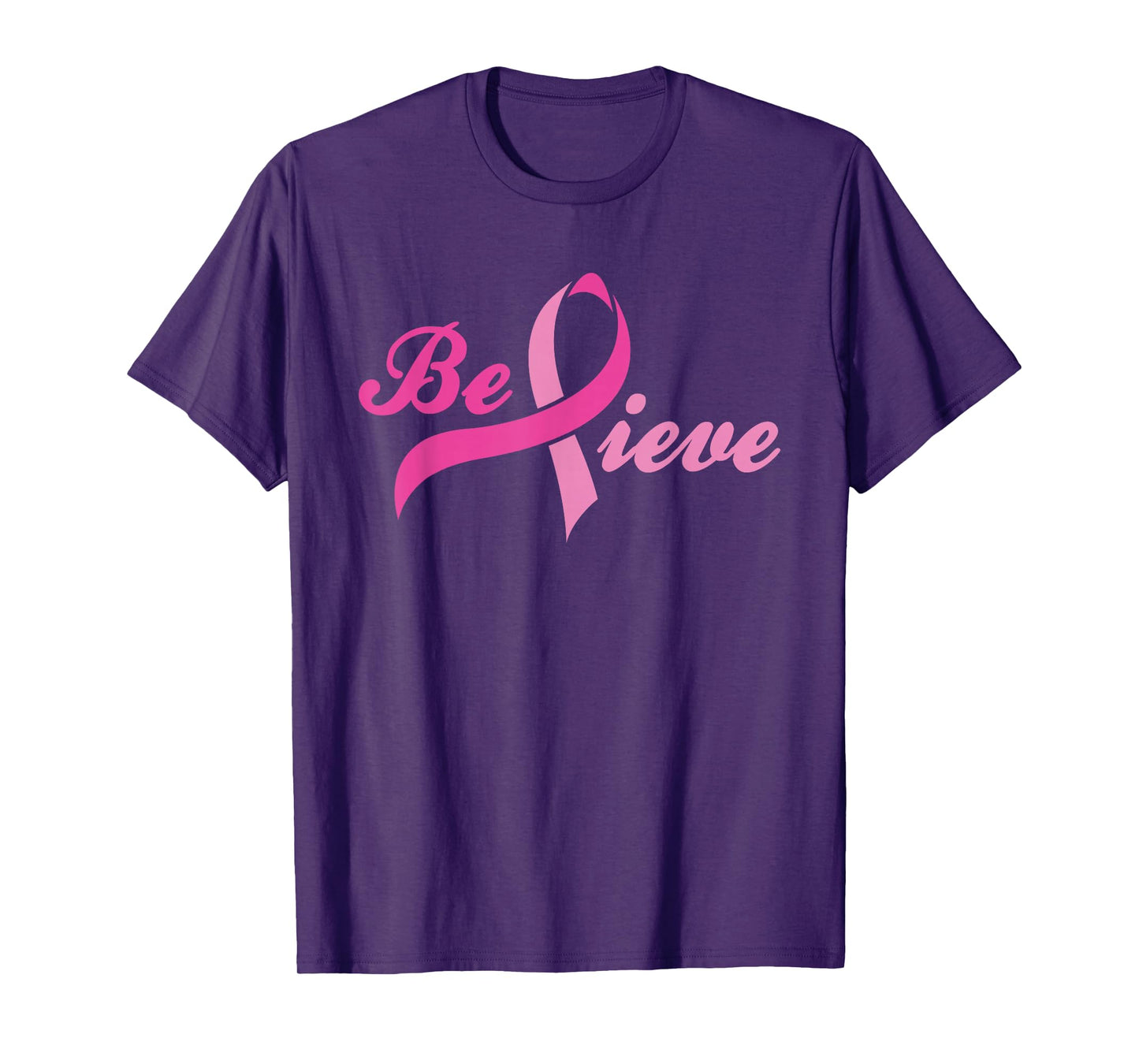 Breast Cancer Awareness Shirt Believe Pink Ribbon Gift T-Shirt
