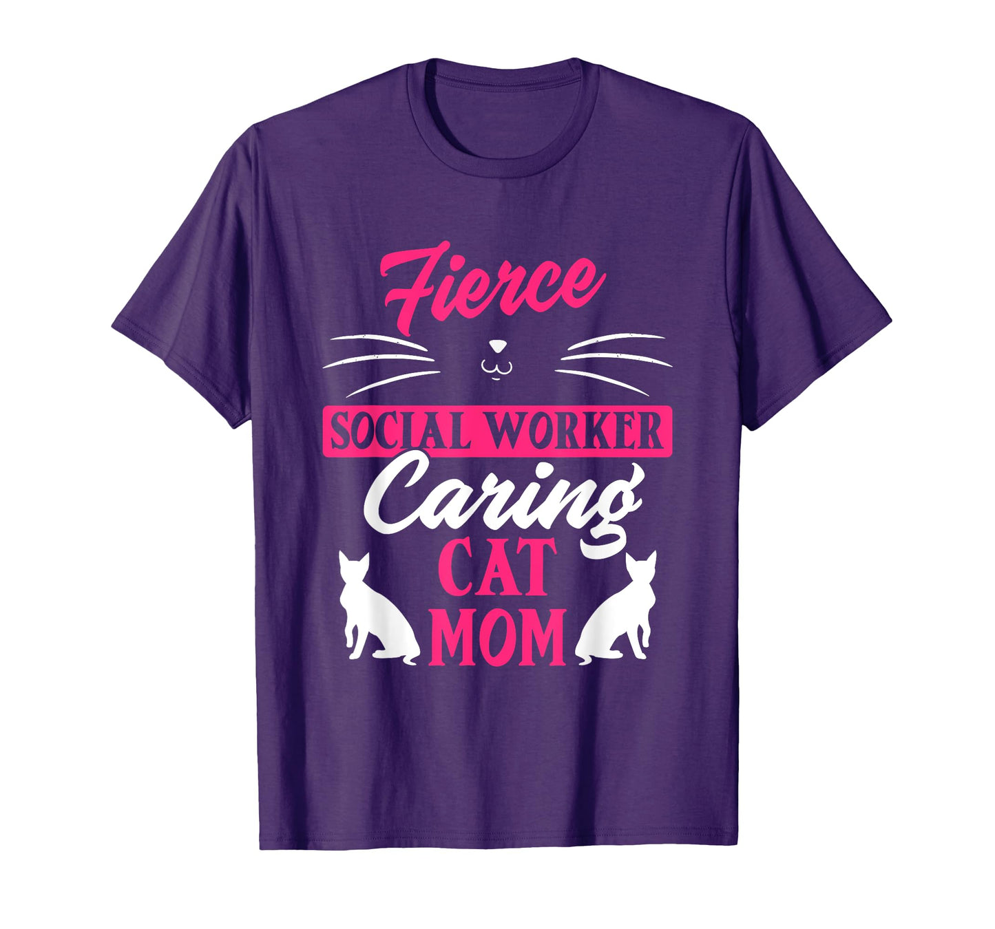Social Worker Support Cat Animal Lover Mom Healthcare T-Shirt