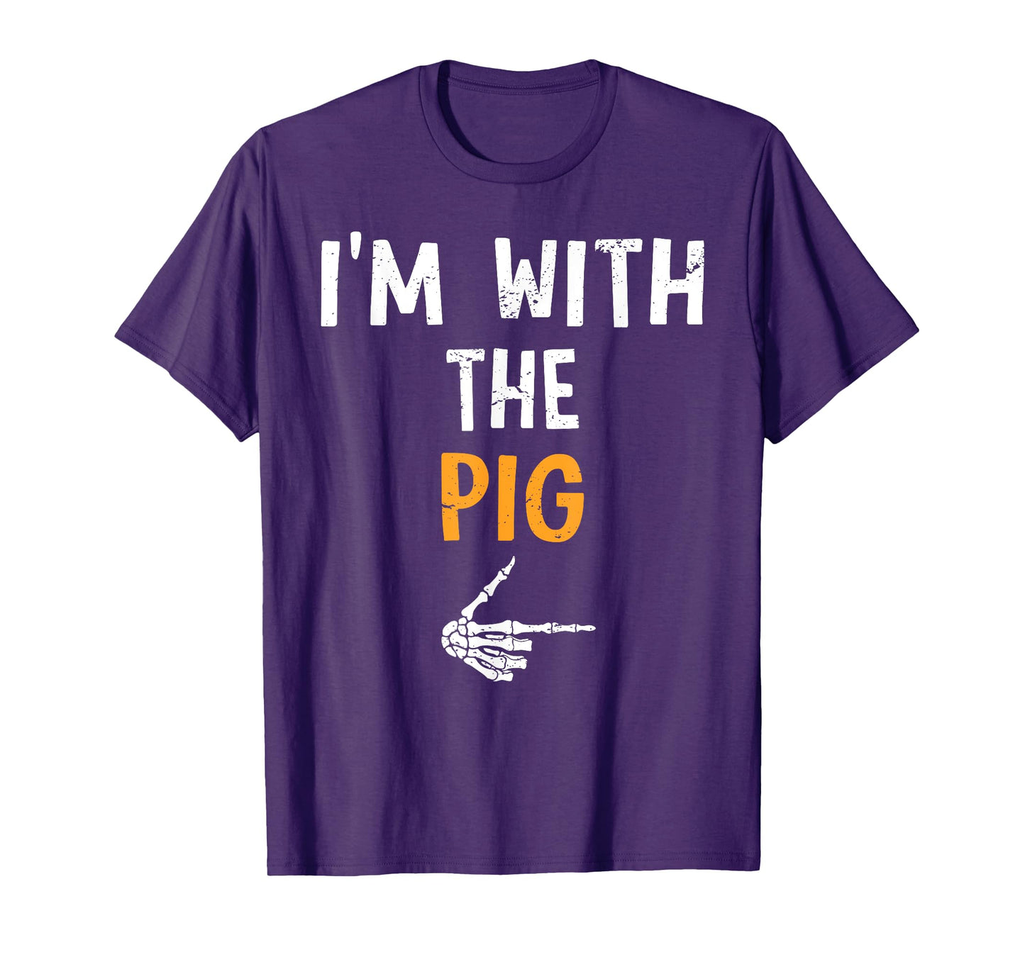 I'm with The Pig Costume Halloween Matching Couple T-Shirt