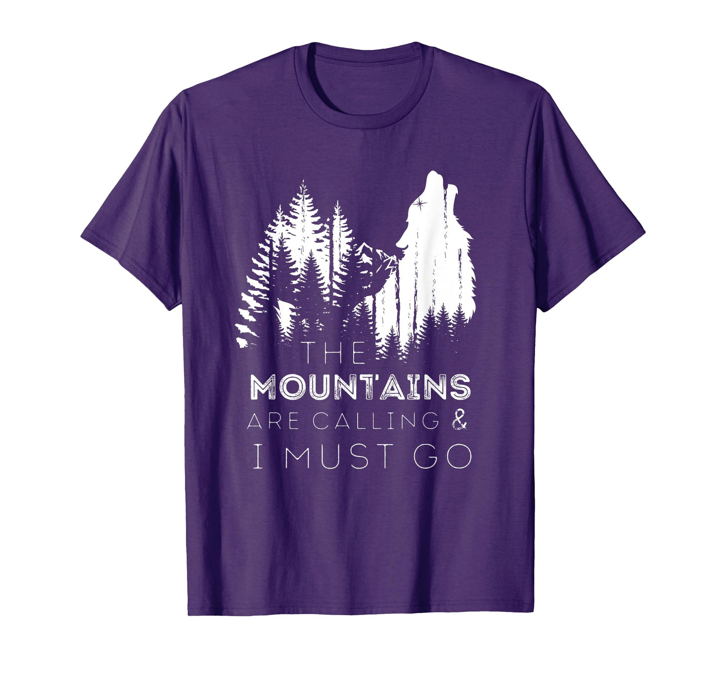 The Mountains Are Calling And I Must Go Howling Wolf T-Shirt