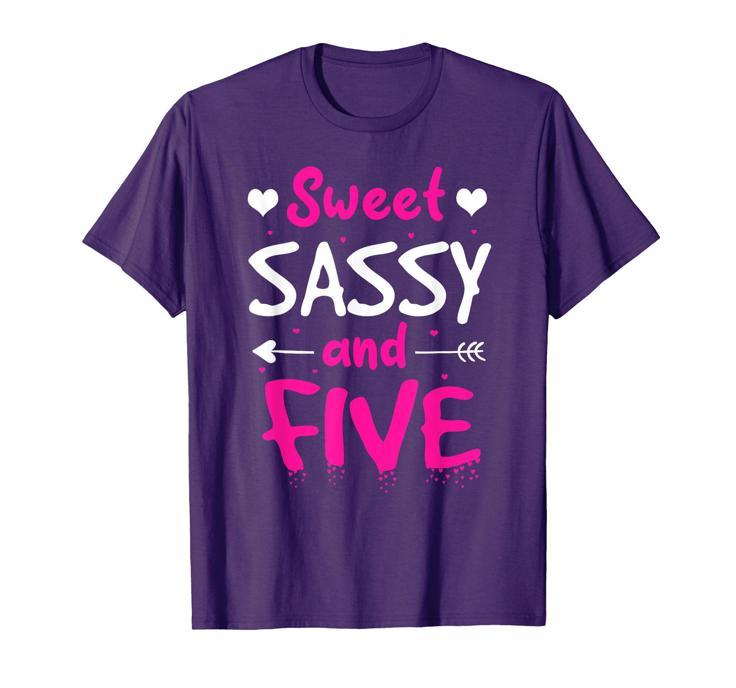 Happy 5th Birthday Sweet Sassy and Five Girls 5 Years Old T-Shirt