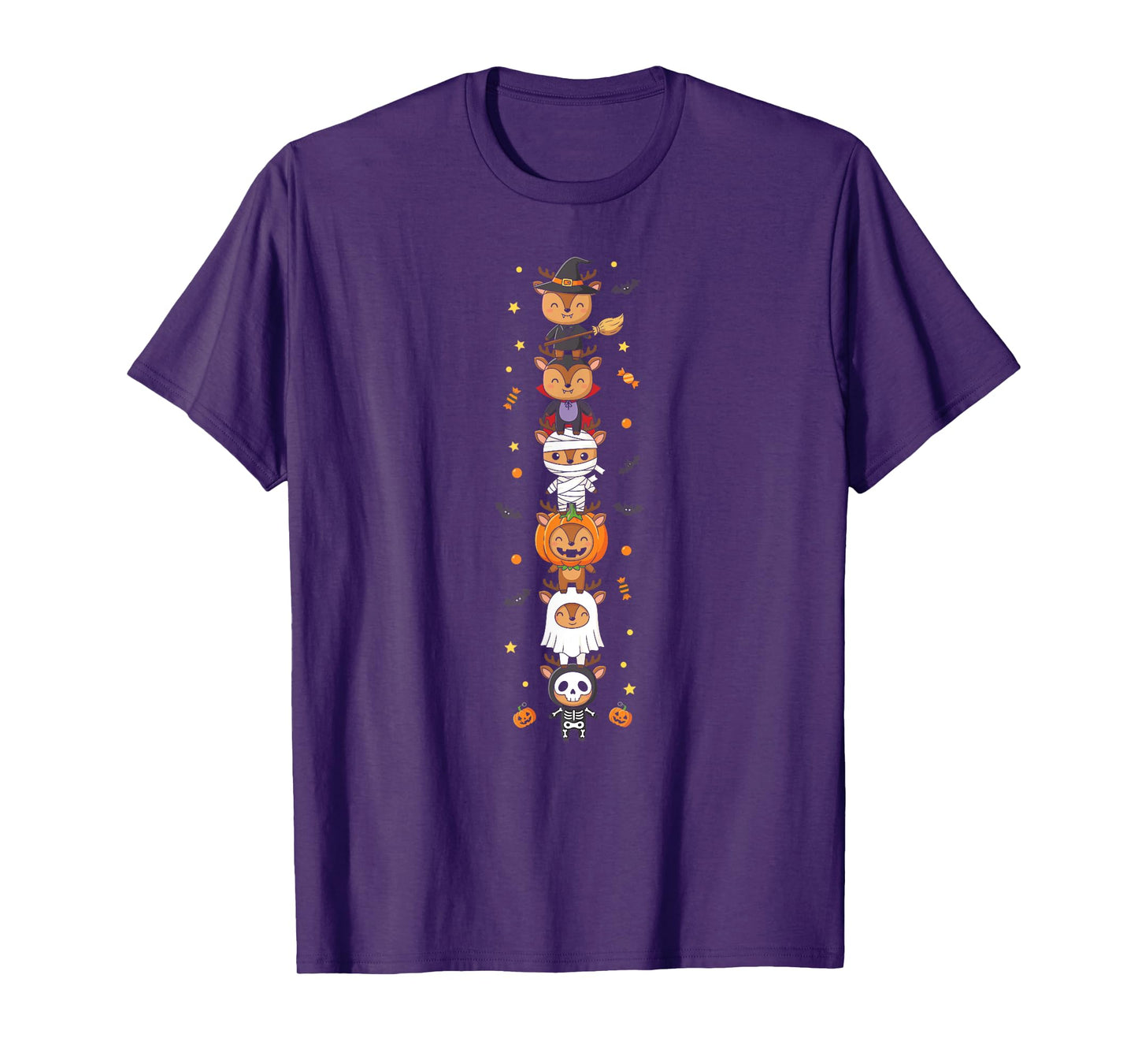 Funny Deer Witch Vampire Ghost Halloween Kids Mens Womens T-Shirt