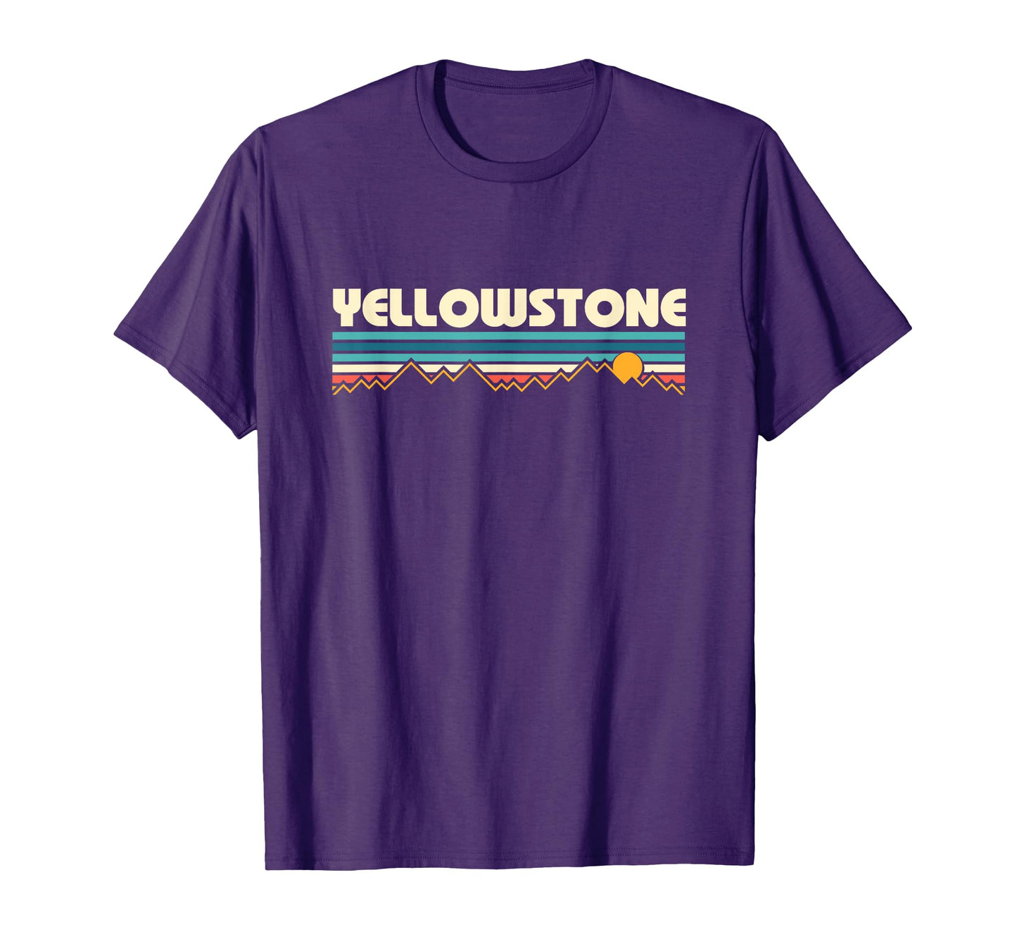 Retro Yellowstone Mountain Sunset T-Shirt