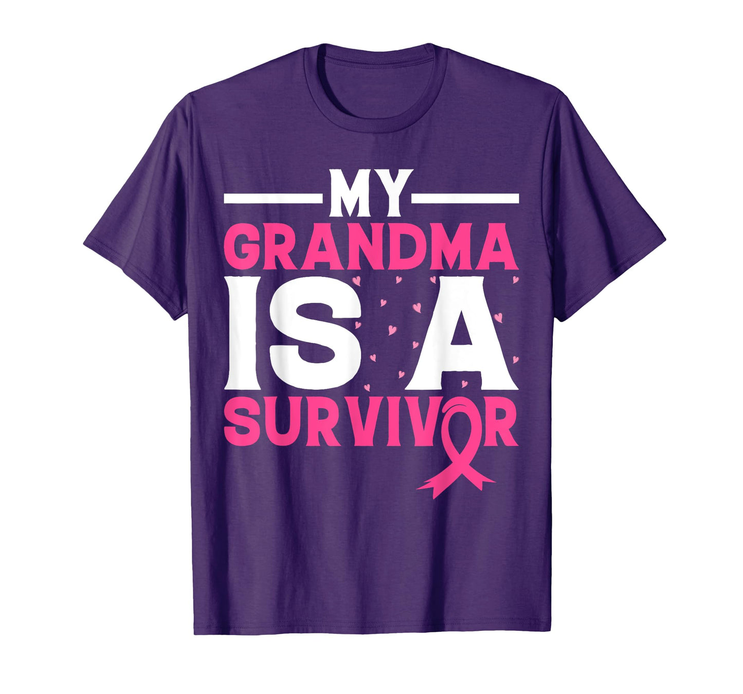 My Grandma Is A Survivor Pink Ribbon Breast Cancer Awareness T-Shirt