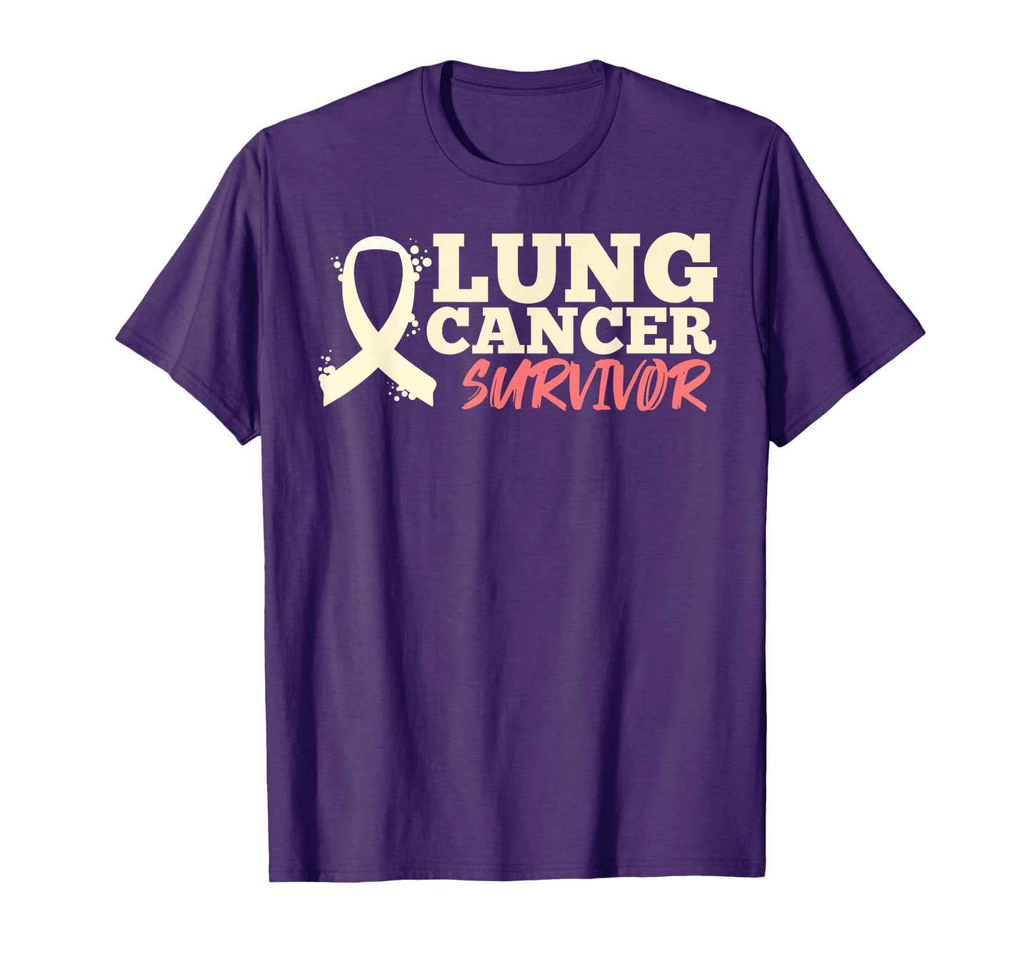 Lung Cancer White Ribbon Awareness Fighter Hope Signs T-Shirt