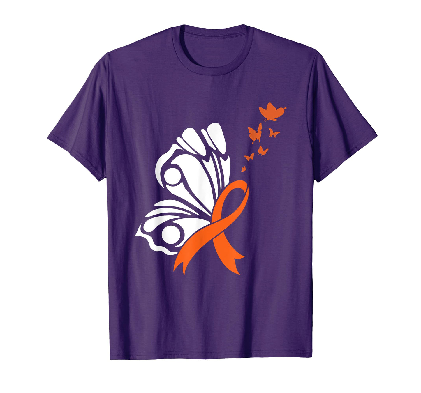 Butterfly Blood Cancer Awareness Leukemia Orange Ribbon Hope T-Shirt