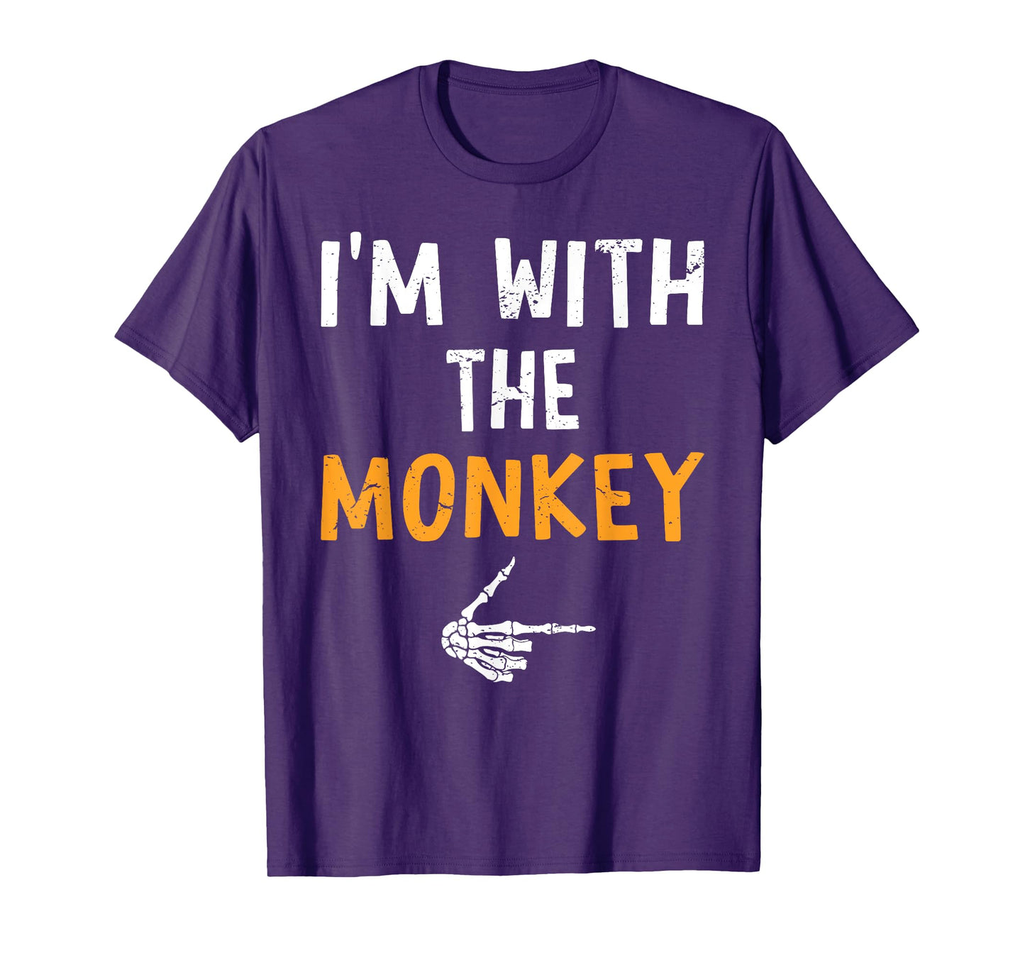 I'm with The Monkey Costume Halloween Matching Couple T-Shirt