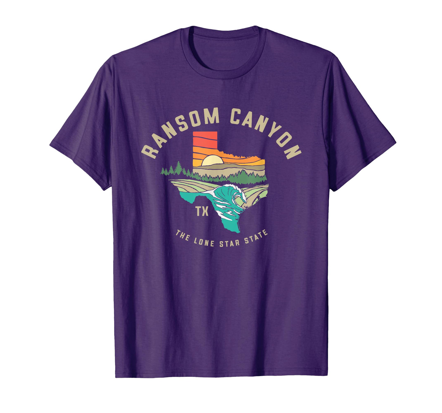 Ransom Canyon Texas Outdoors Vintage Nature Illustration T-Shirt