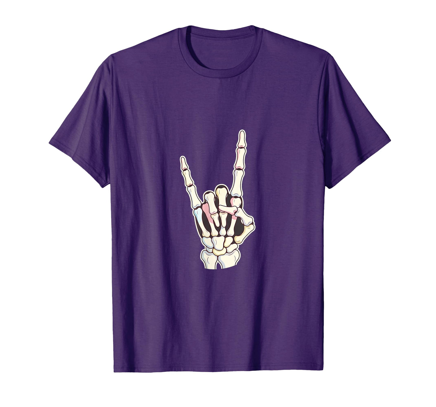 Punk Rock Skeleton Cool Rocker Halloween Men Women Boys Kids T-Shirt