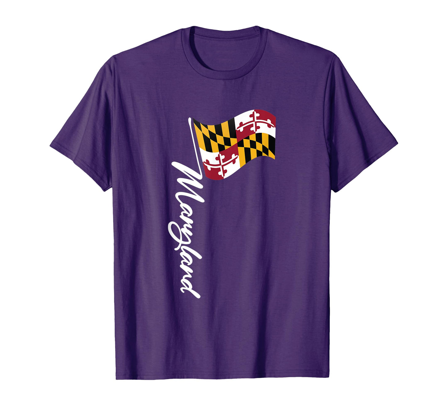 Maryland Signature Flag Pole - Elegant Marylander Flag T-Shirt