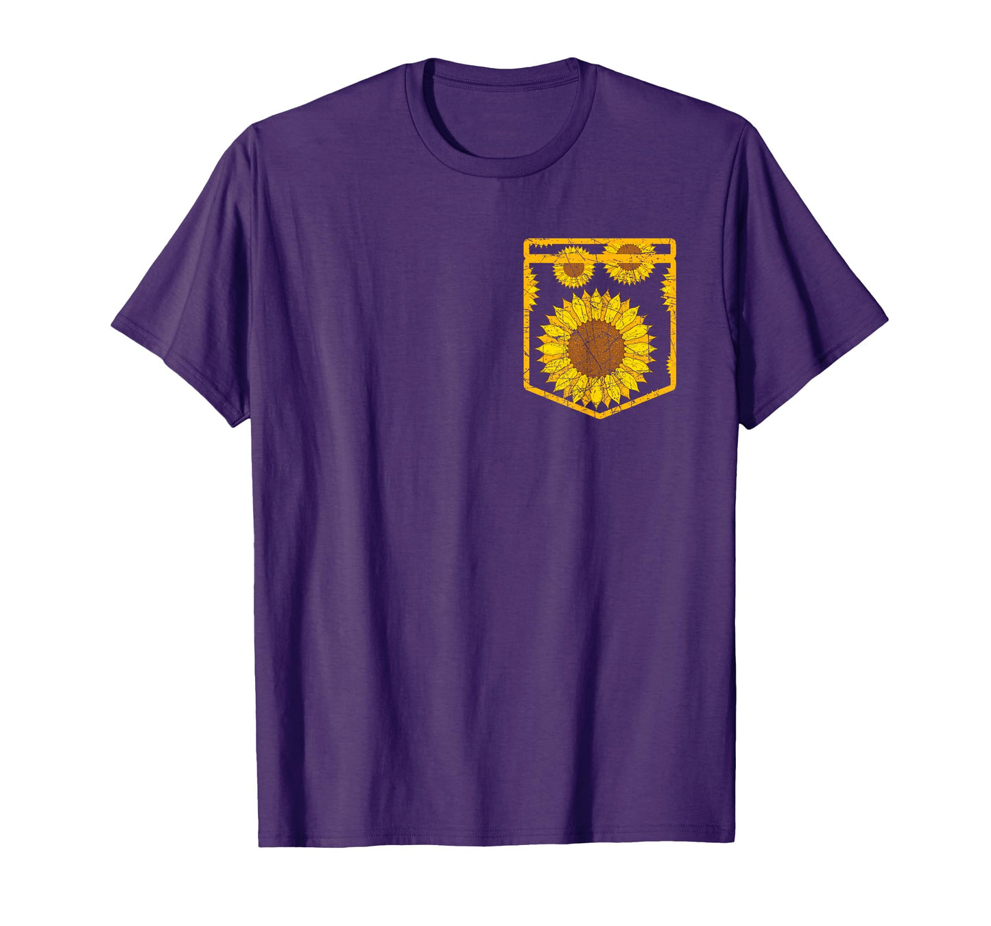 Florist Floral Cute Yellow Flower Pocket Sunflower T-Shirt
