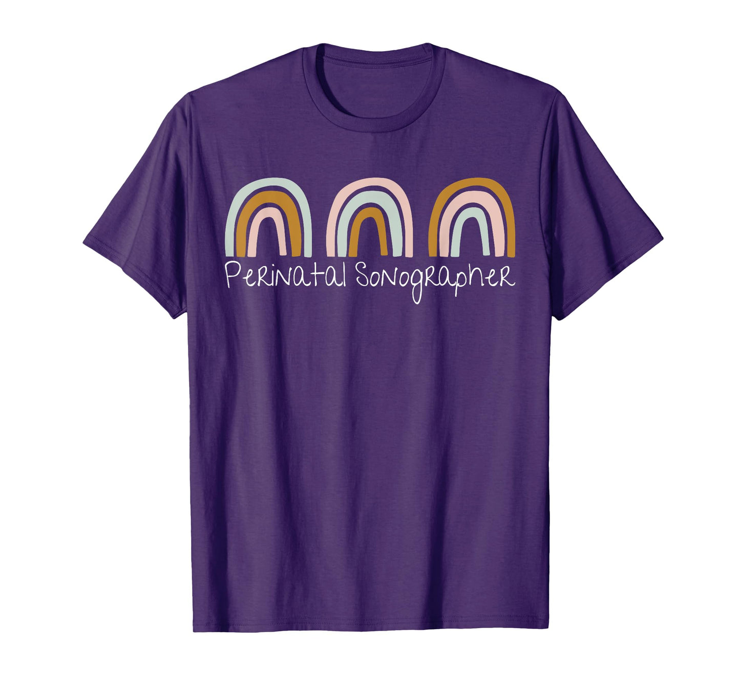 Perinatal Sonographer Retro Rainbow MFM OB Sonographers Grad T-Shirt