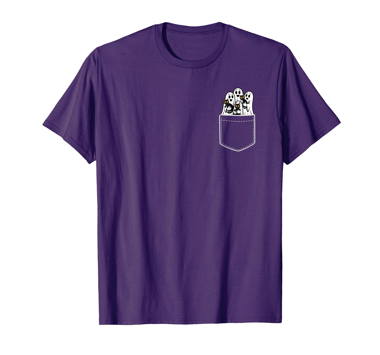 Pocket Ghost Scary Funny Halloween Costume Men Women Kids T-Shirt
