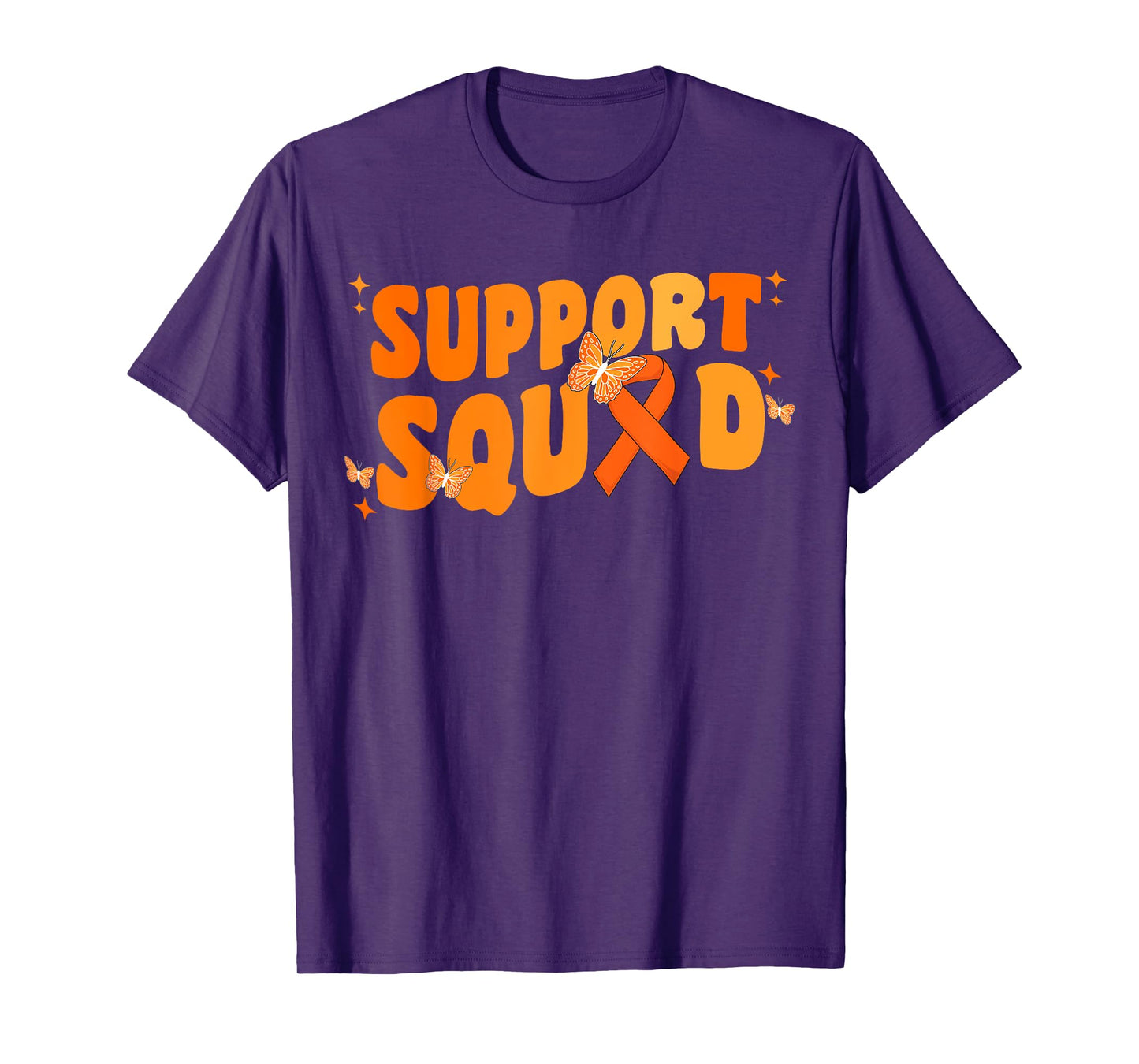 Support Squad Leukemia Cancer Awareness Butterfly Kids Women T-Shirt