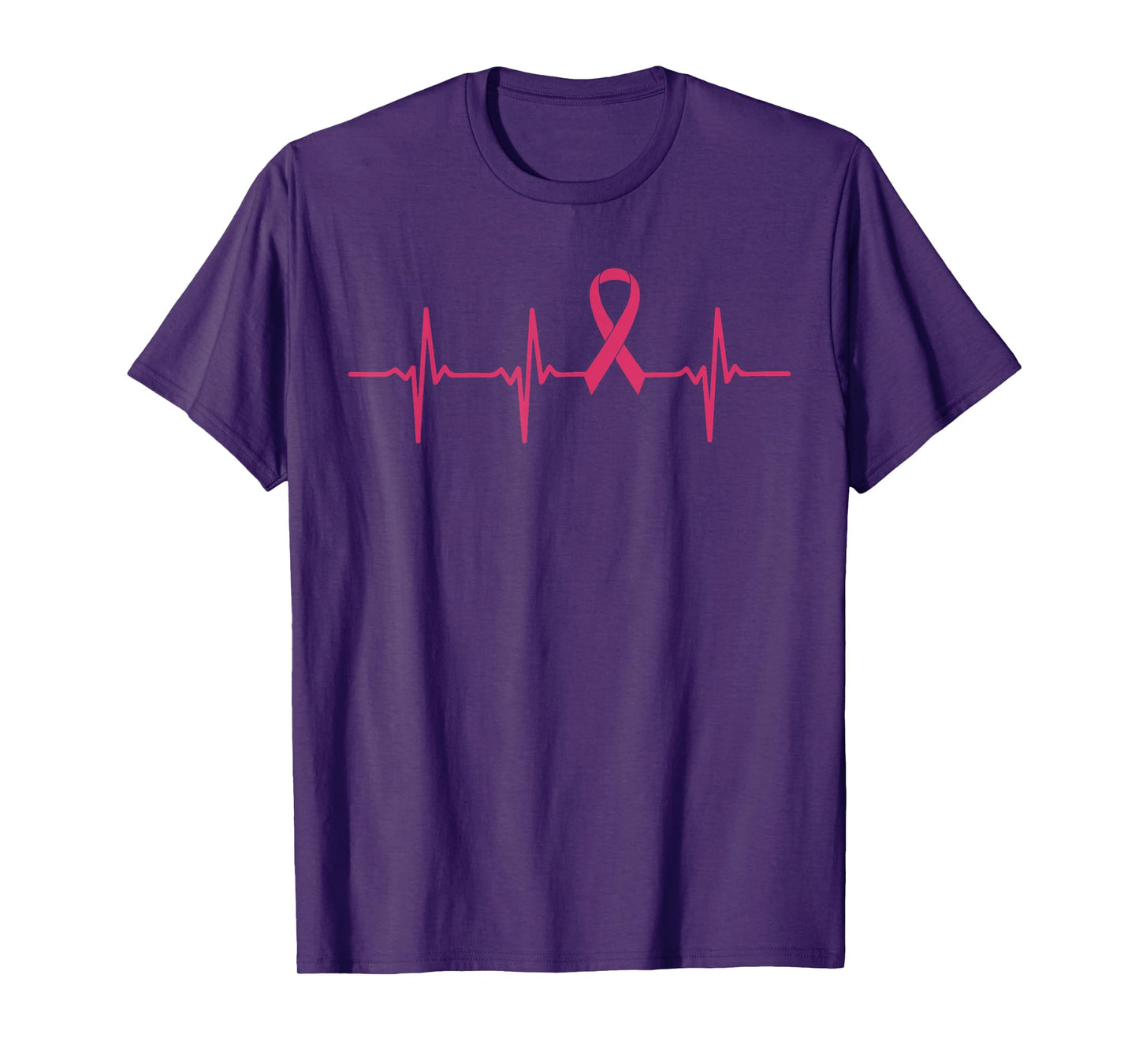 Pink Ribbon Heartbeat Breast Cancer Awareness Gift T-Shirt