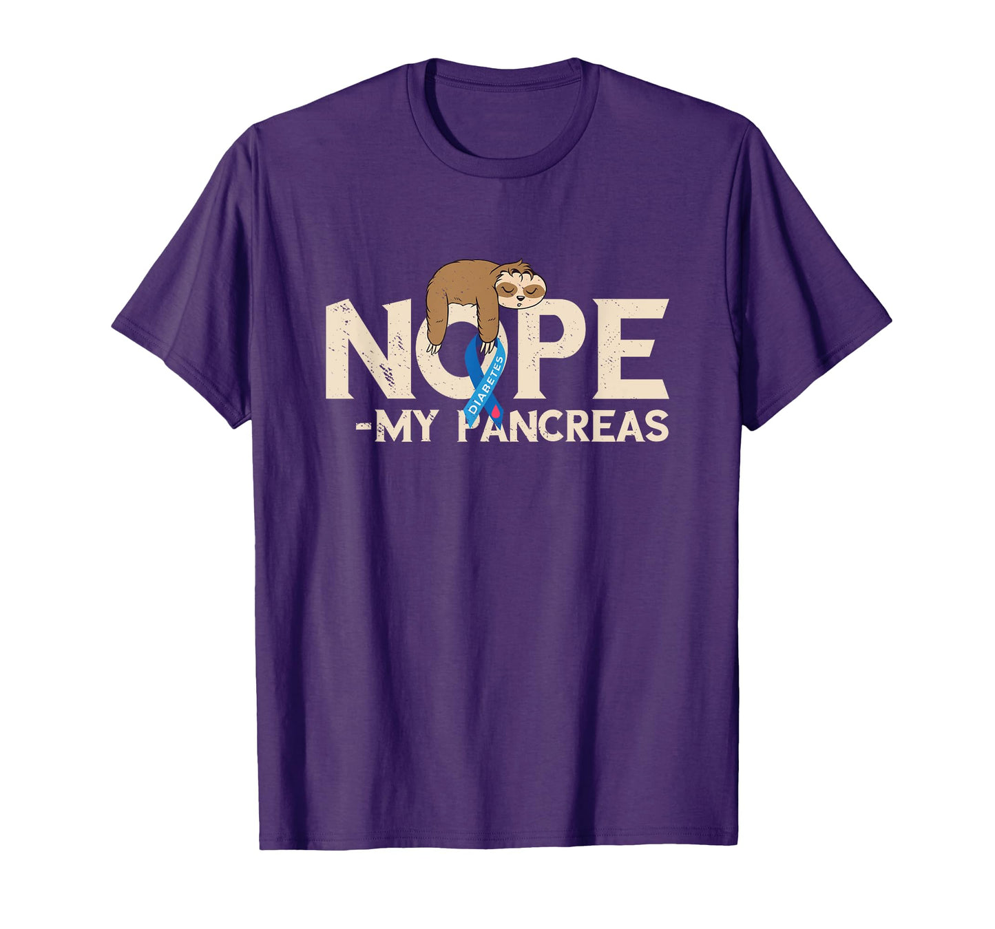 Pancreas Sleeping Sloth Diabetes Awareness Nope My Pancreas T-Shirt