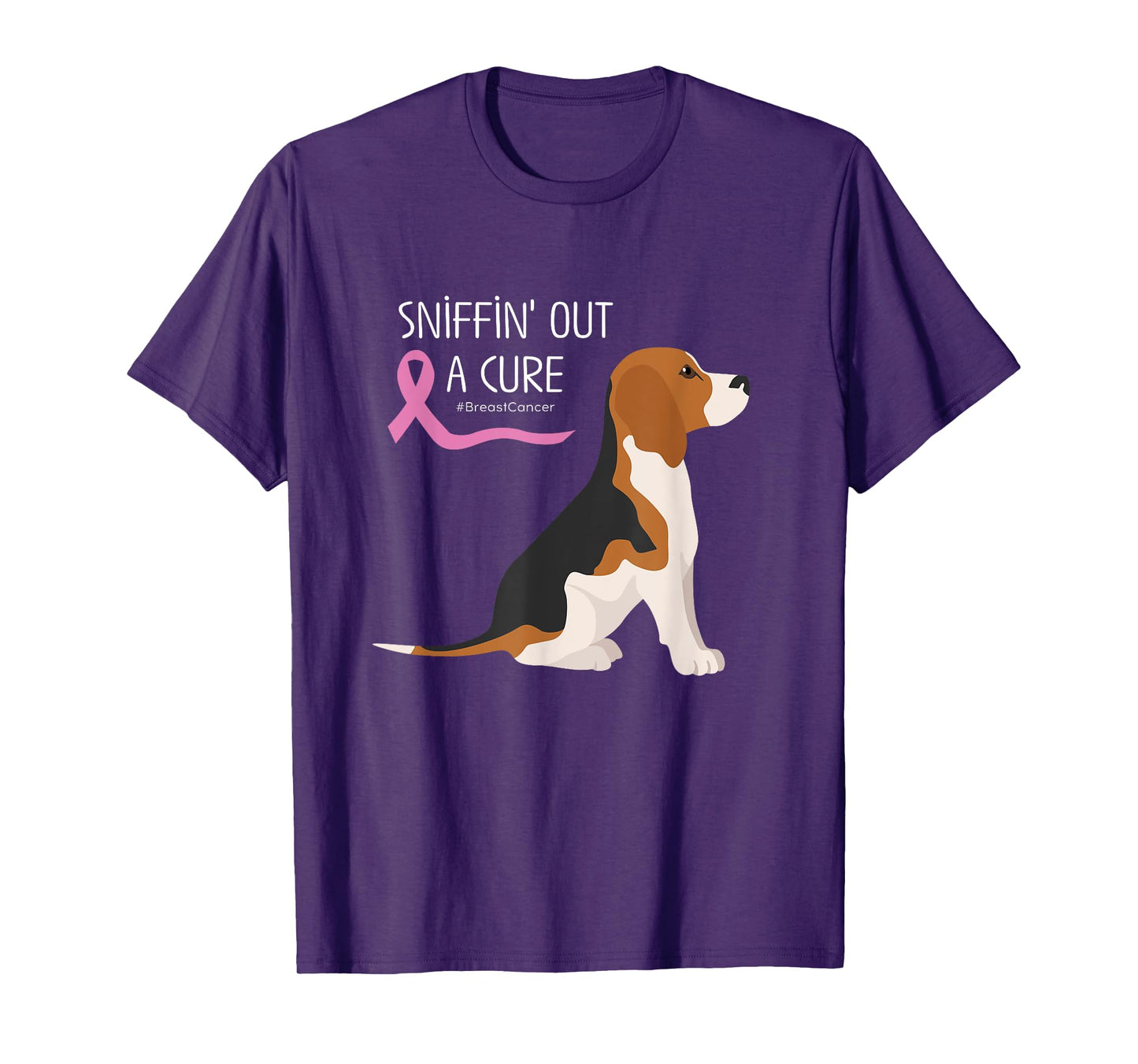 Beagle Dog Lover Breast Cancer Awareness Men Women T-Shirt
