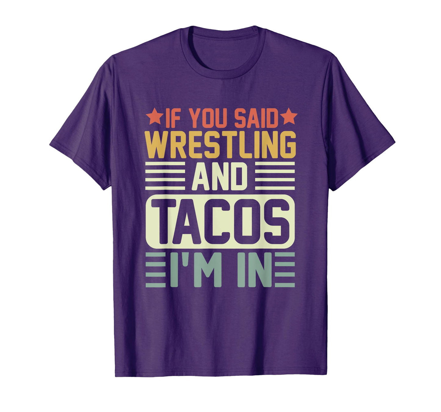 Vintage Funny Wrestling And Tacos Novelty Sports T-Shirt