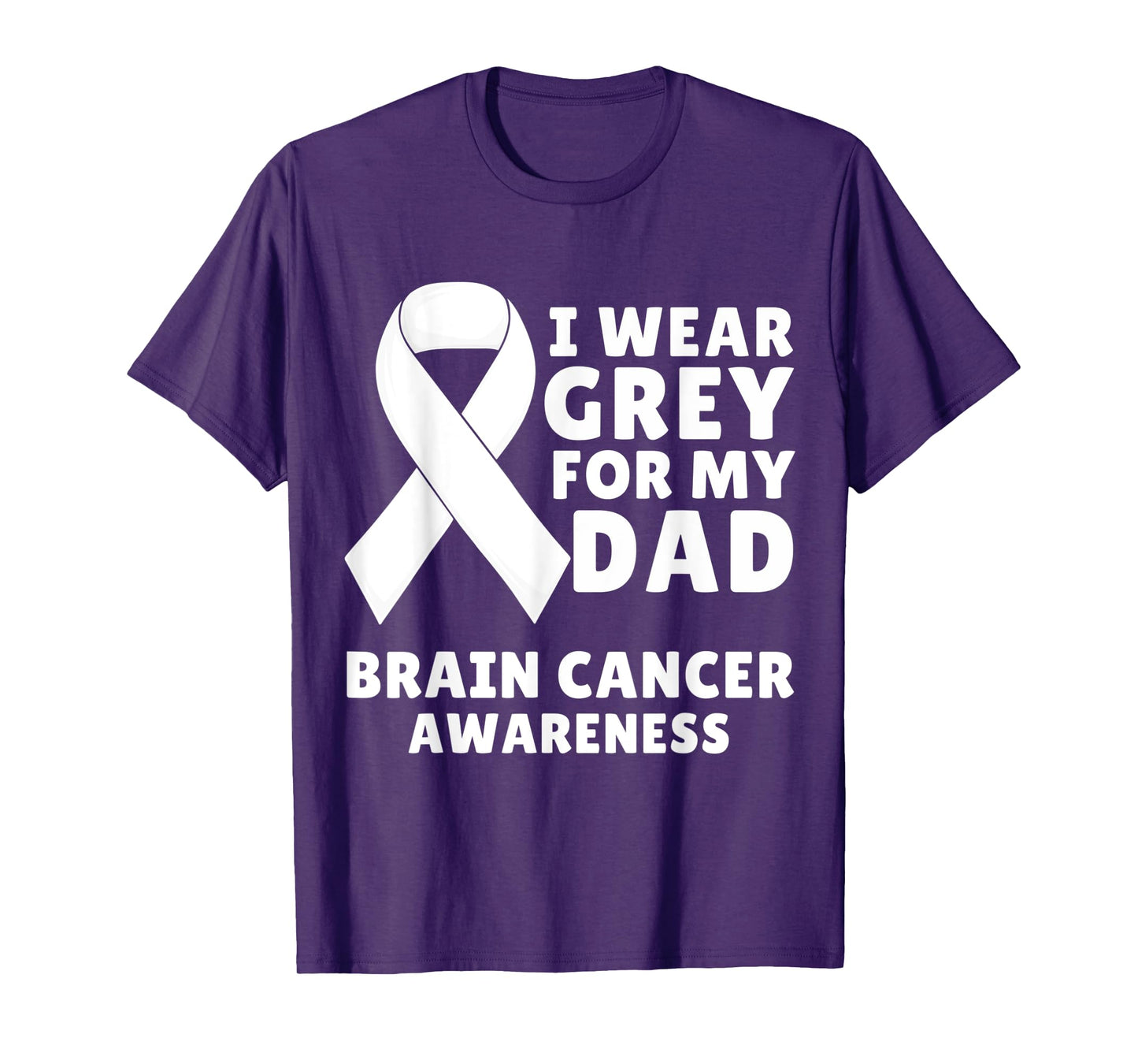 I Wear Gray For My Dad Brain Cancer Awareness Men Warrior T-Shirt