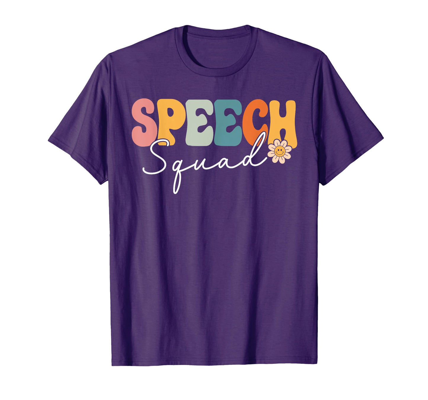 Speech Squad Team Retro Groovy Vintage First Day Of School T-Shirt