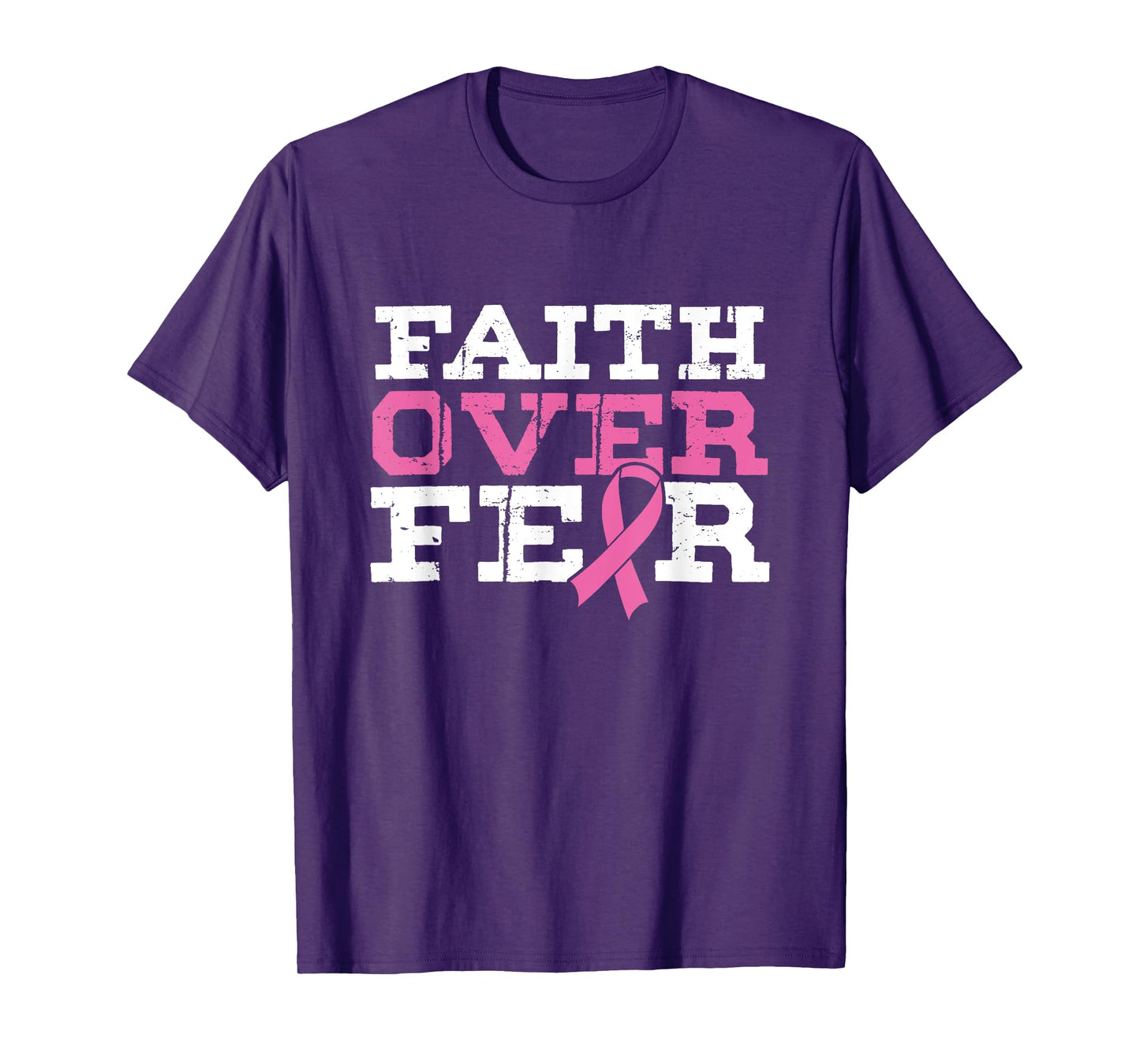 Religious Christian God Faith Over Anxiety Breast Cancer Month T-Shirt
