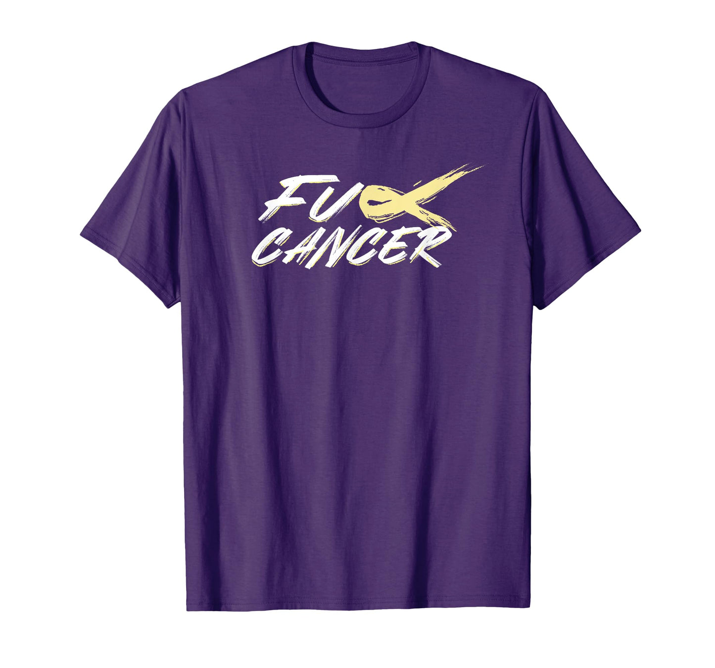 Fuck Bone Cancer F U FU Yellow Ribbon Cancer Awareness T-Shirt