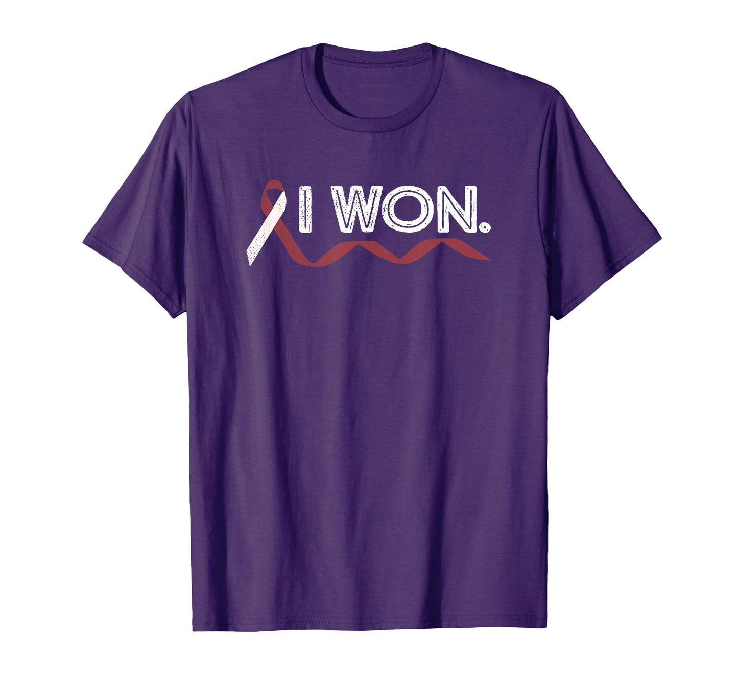 Head And Neck Cancer I Won Burgundy Ribbon Awareness Warrior T-Shirt