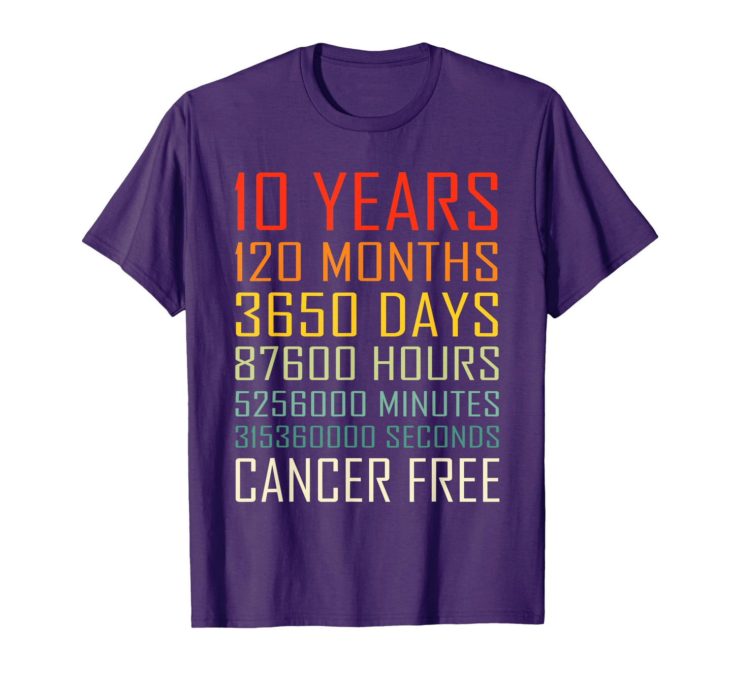 Vintage Cancer Awareness Vintage 10 Years Cancer Free T-Shirt