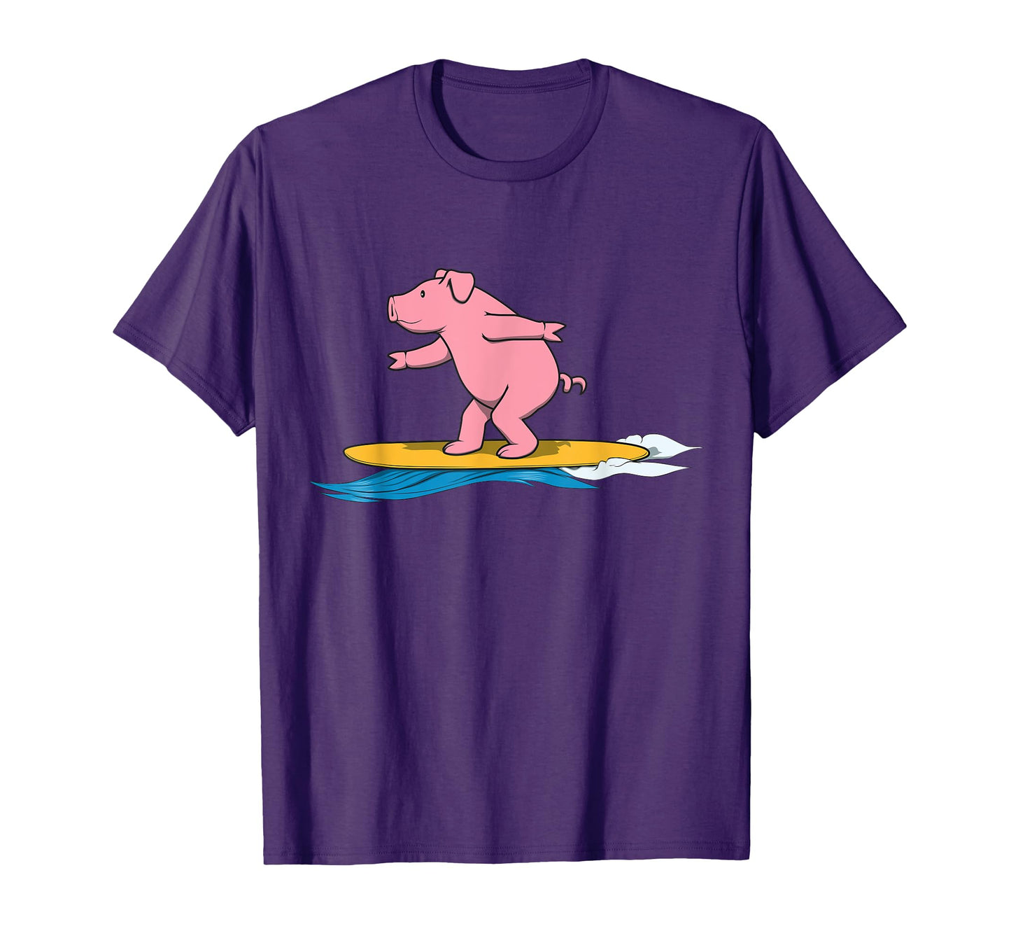 Ironic Pig Surfer Holiday Surfboard T-Shirt