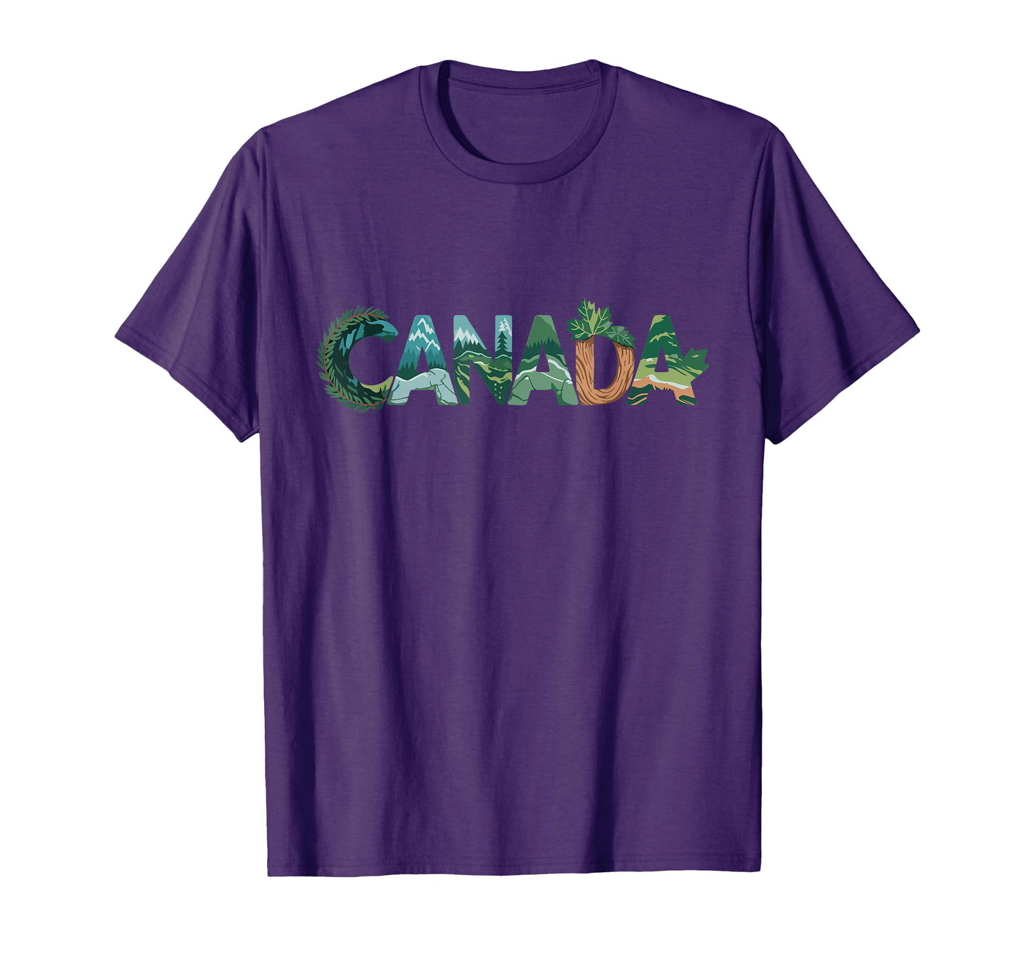 Canada Word Art Nature Scenes Travel Souvenir T-Shirt
