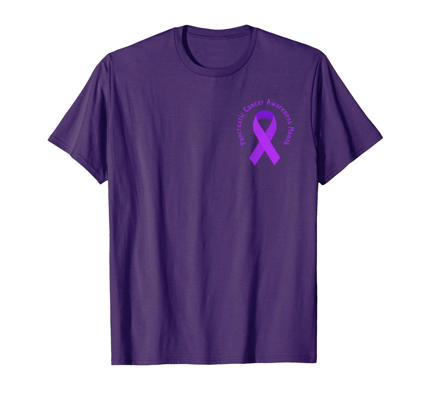 Pancreatic Cancer Awareness Fight Support Purple Ribbon T-Shirt