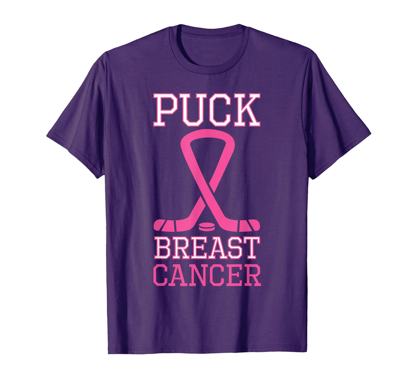 Puck Breast Cancer Pink Ribbon Ice Hockey Cancer day T-Shirt