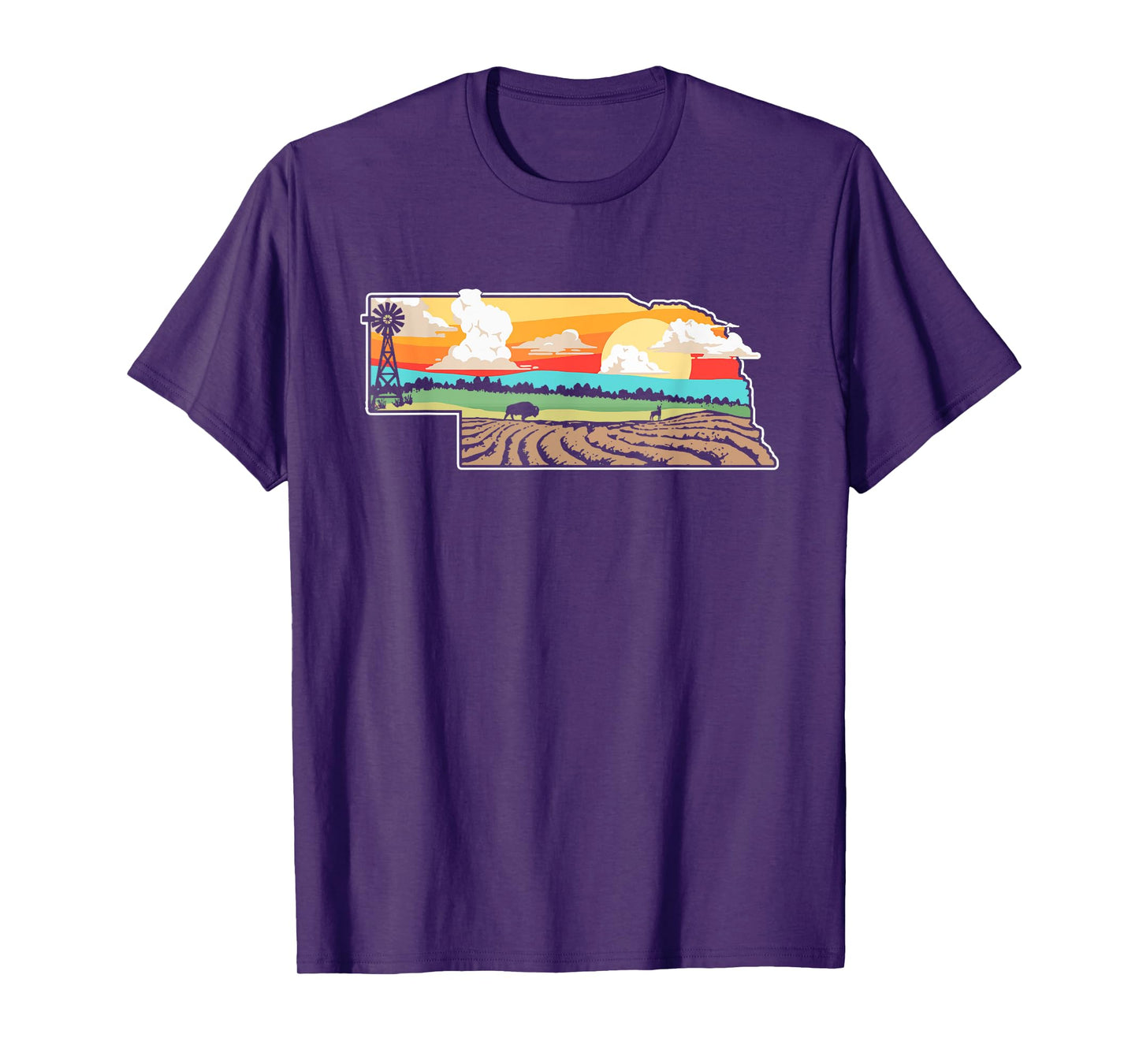 State of Nebraska Pride Outdoor & Nature Artistic Graphic T-Shirt