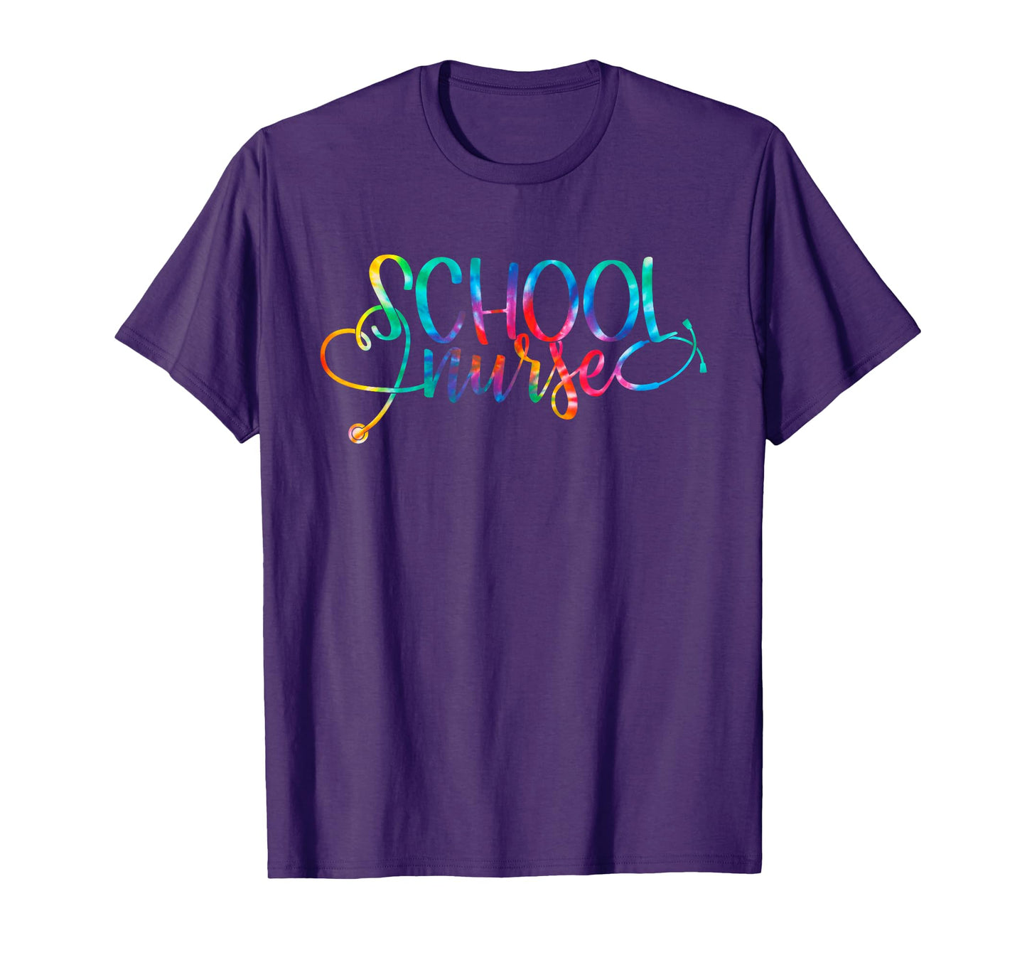Tie Dye School Nurse Stethoscope Appreciation Nursing Women T-Shirt