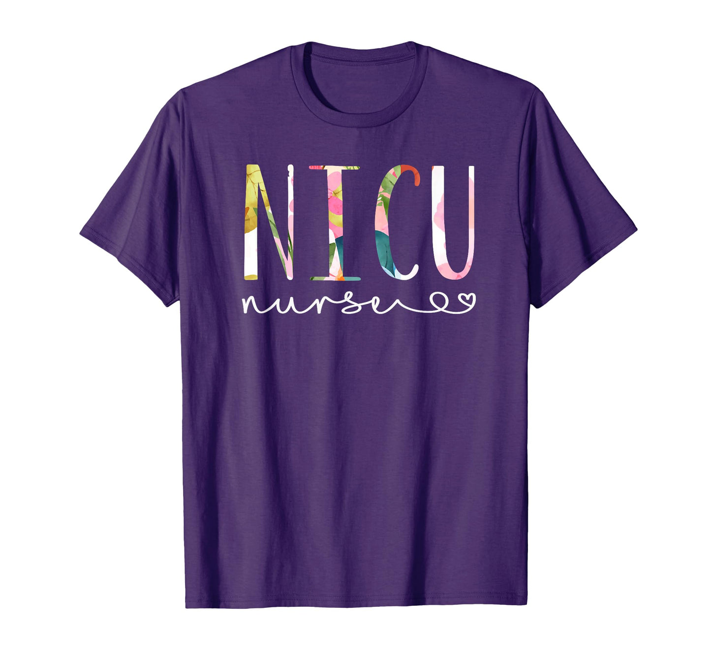 NICU Nurse ICU Cute Floral Design NICU Nursing T-Shirt