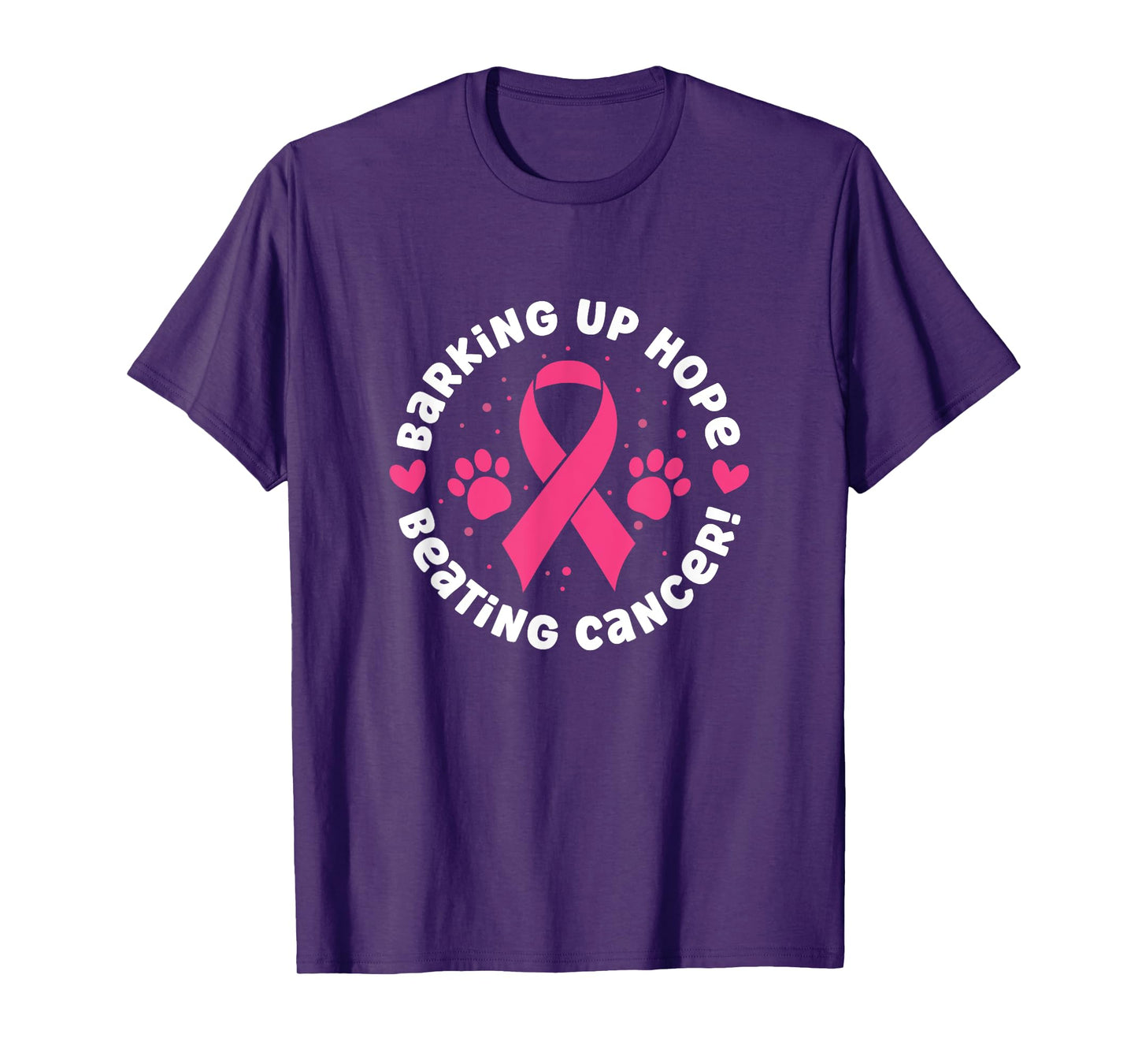 Barking Up Hope Beating Dog Cancer Pink Ribbon Pet Owner T-Shirt