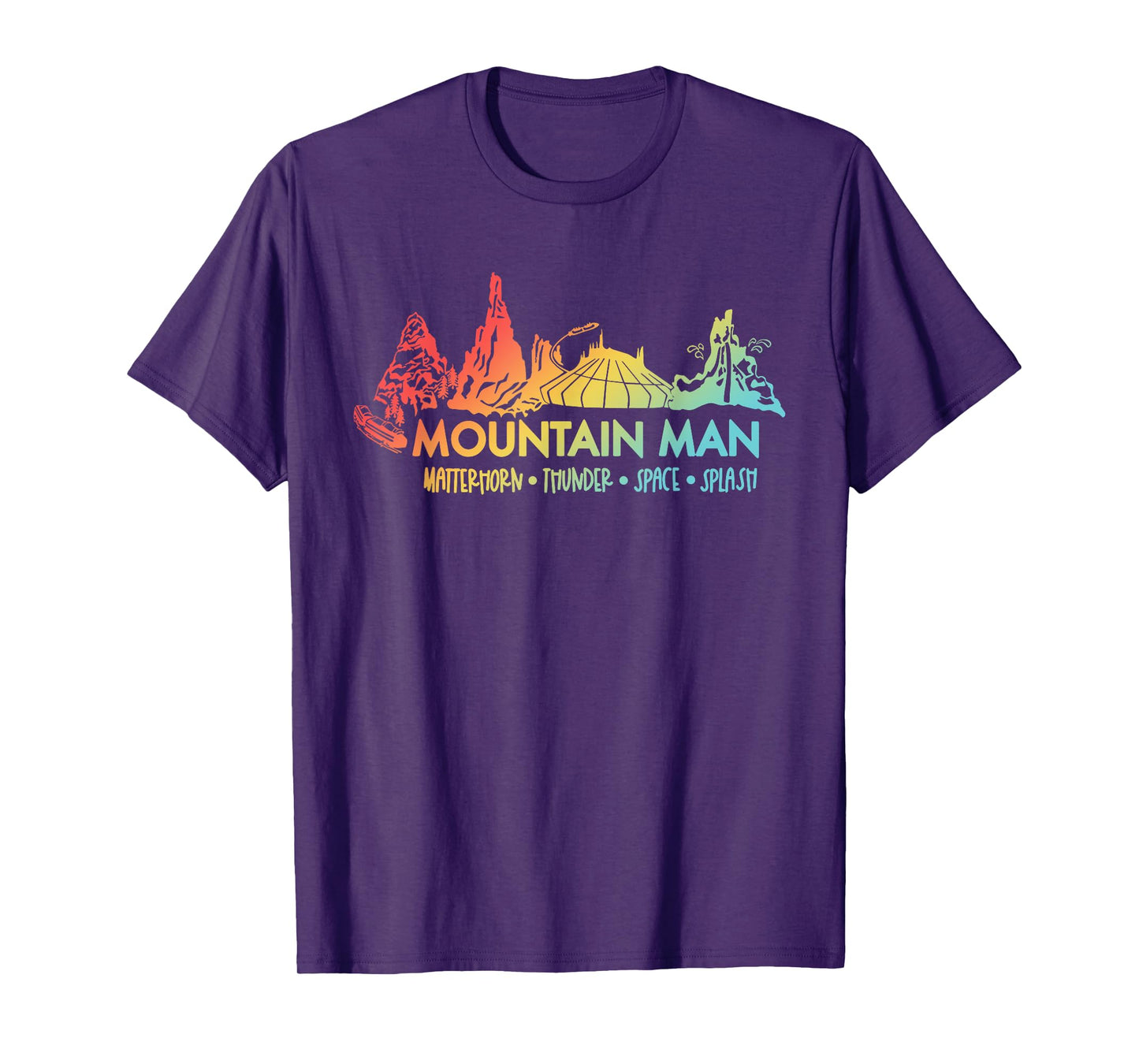 Mountain Man Matterhorn Thunder Space Splash Retro T-Shirt