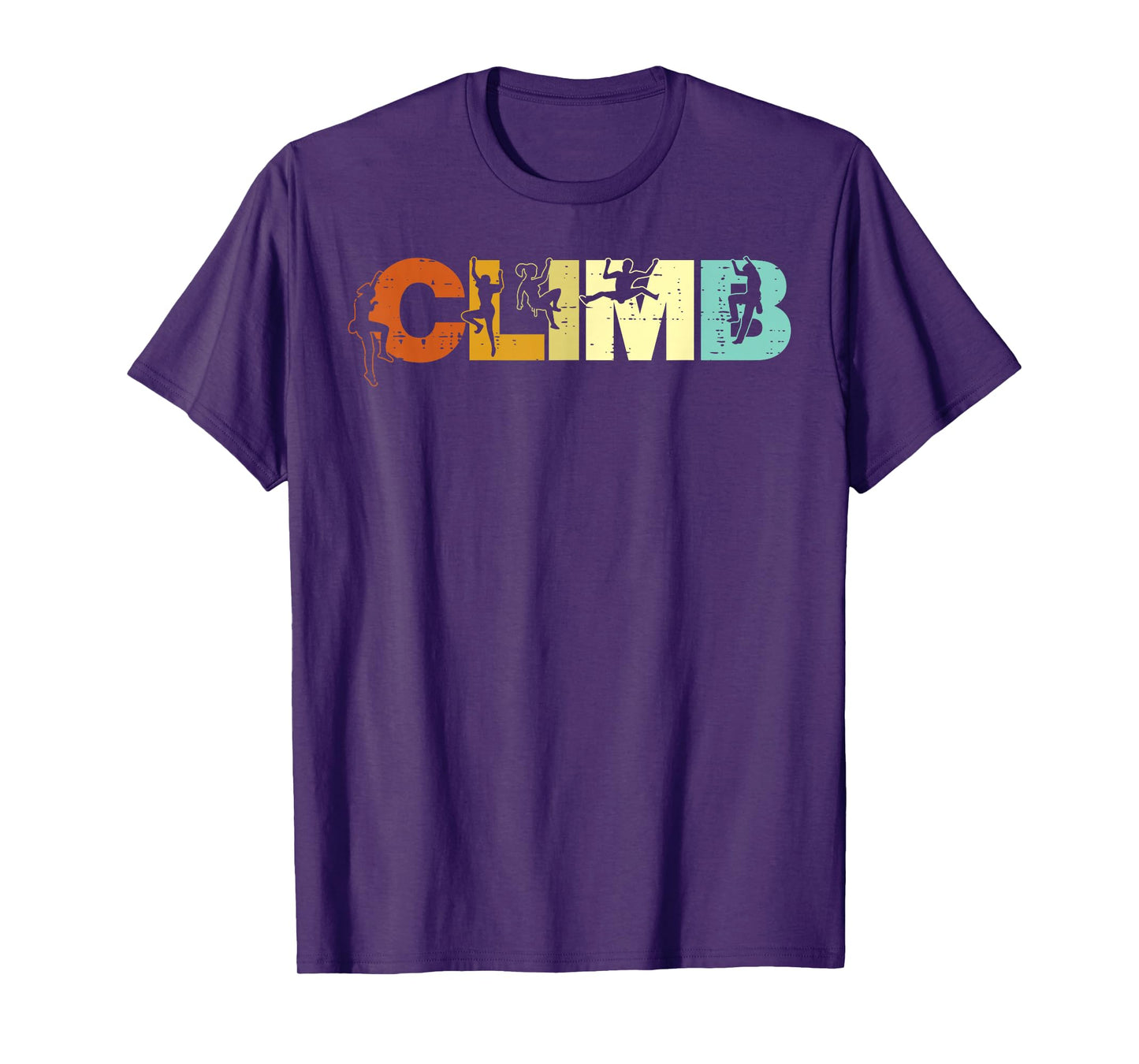 Climbing Climb Letters Retro Rock Climber Women Girls Kids T-Shirt