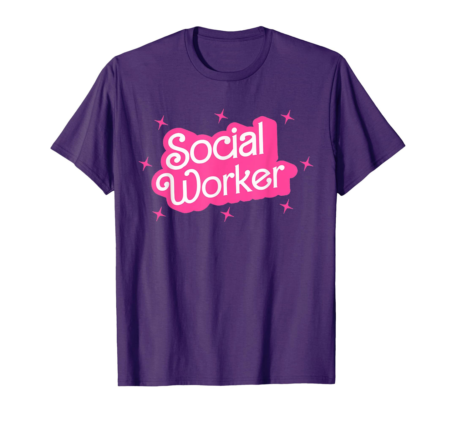 Women Pink Retro Social Worker Teacher School Students Grad T-Shirt