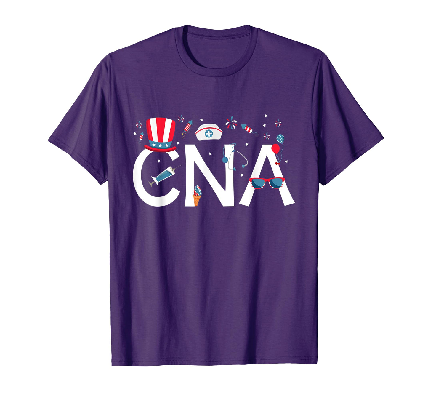 American CNA 4th of July Nursing Certified Nursing Assistant Women Kids Men T-Shirt