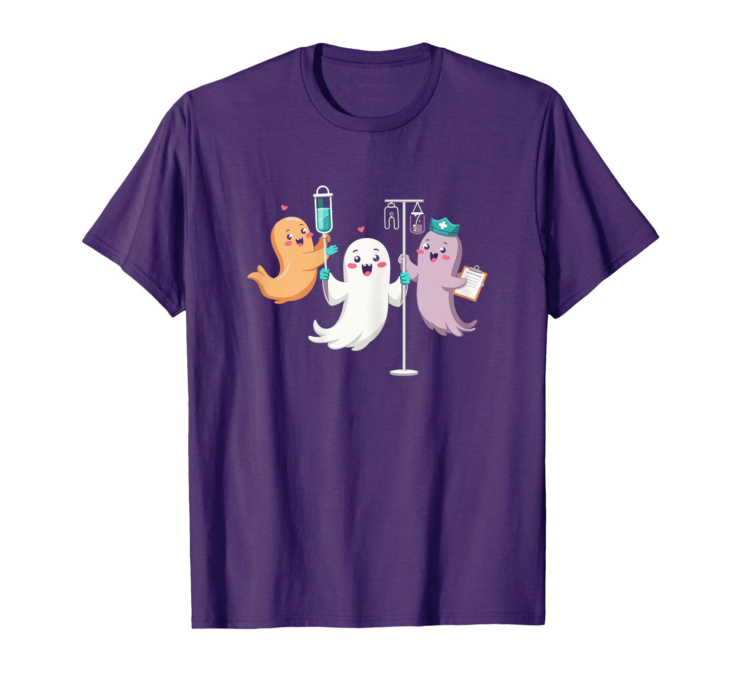Cute Nurse Ghost Team Spooky Halloween for Nurse Lovers T-Shirt
