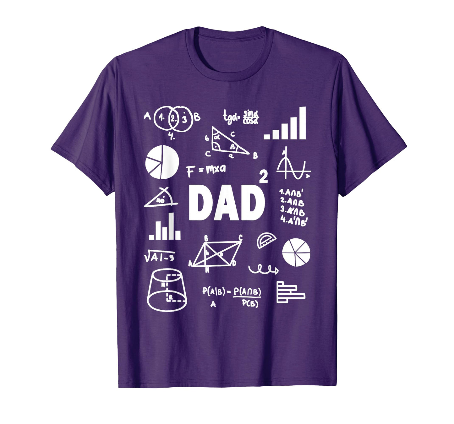 Dad Squared Second Time Dad Math Second Power Father T-Shirt