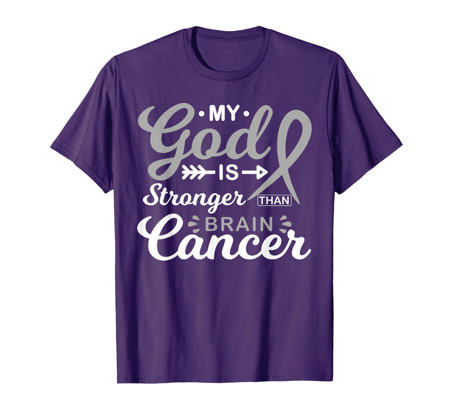 My God is Stronger Than Brain Cancer Awareness Warrior T-Shirt