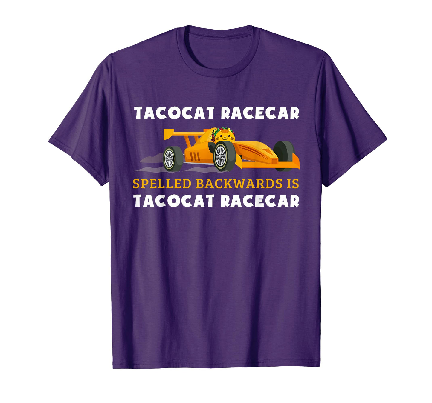 Tacocat Racecar Spelled Backwards Funny Taco Cat Lovers T-Shirt for Men Women Girls Kids